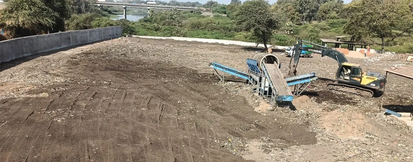 The same legacy waste site after bio-remediation, cleared and levelled